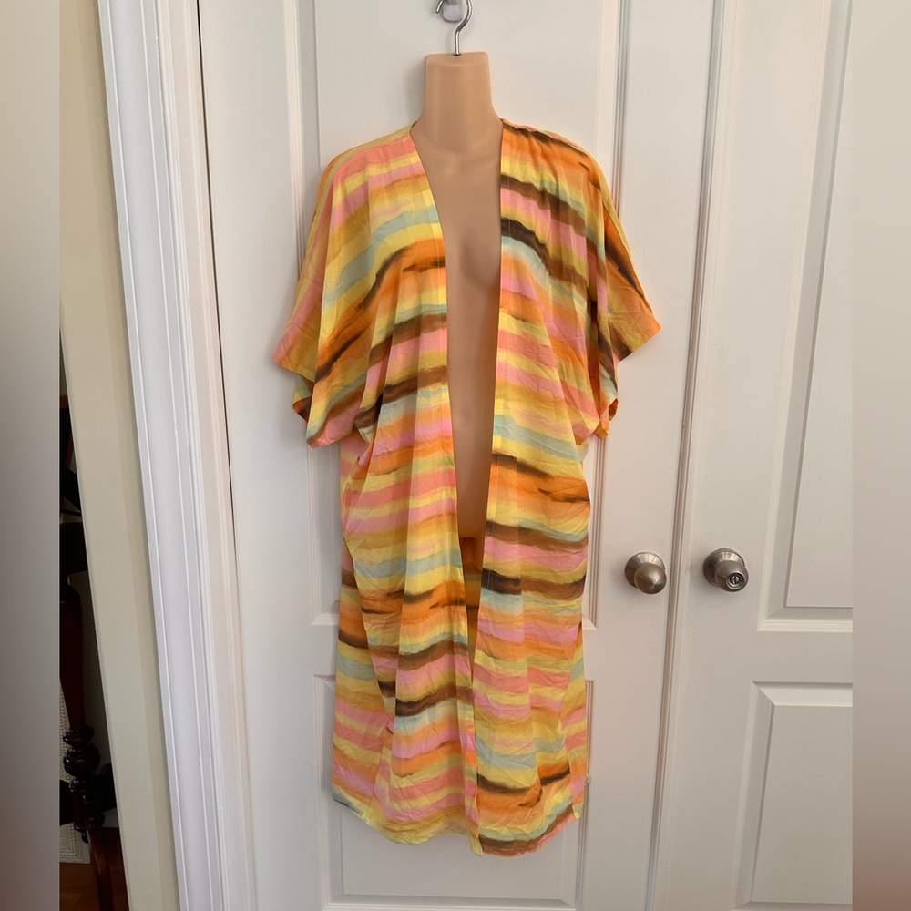 Plush‎ Revolve Striped Oversized Kimono/ Swimwear Cover up NWOT